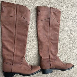 Chanel calf skin under the knee boots. Do not have box for them.